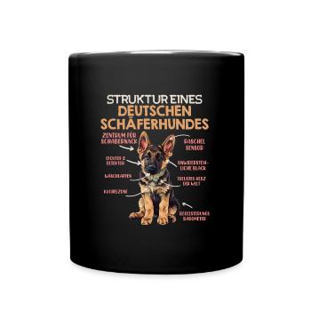 Hundehalter STRUKTUR EINES DEUTSCHEN SCHÄFERHUNDES - Tasse einfarbig - Schwarz - Vorne