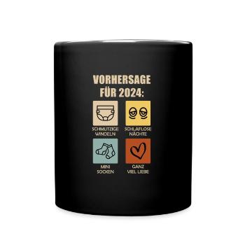 Werdende Eltern 2024 Vorhersage 2024 - Tasse einfarbig - Schwarz - Vorne
