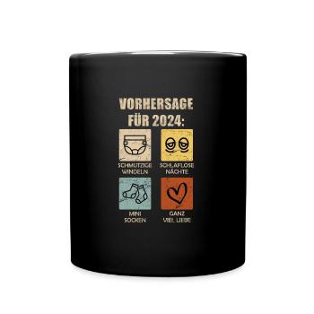 Werdende Eltern 2024 Vorhersage 2024 - Tasse einfarbig - Schwarz - Vorne