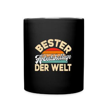 Bürokollege BESTER Arbeitskollege der Welt - Tasse einfarbig - Schwarz - Vorne