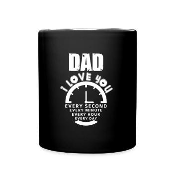Papa, je t’aime à chaque seconde - Mug uni - noir - Devant