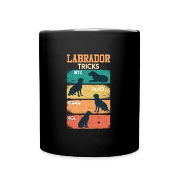 Labrador Tricks Sture Labrador Hunde Labrador - Tasse einfarbig - Schwarz - Vorne