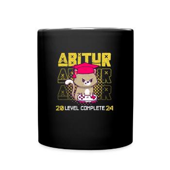 Abitur 2024 LEVEL COMPLETE Abiturienten Abschluss - Tasse einfarbig - Schwarz - Vorne