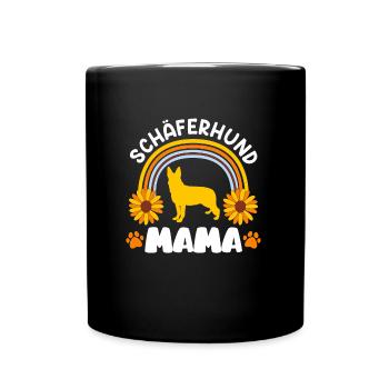 SCHÄFERHUND MAMA Deutscher Schäferhund Besitzerin - Tasse einfarbig - Schwarz - Vorne