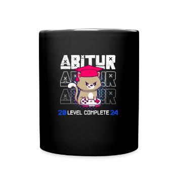 Abitur 2024 LEVEL COMPLETE Abiturienten Abschluss - Tasse einfarbig - Schwarz - Vorne