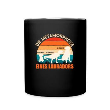 Labrador Hund METAMORPHOSE EINES LABRADORS - Tasse einfarbig - Schwarz - Vorne