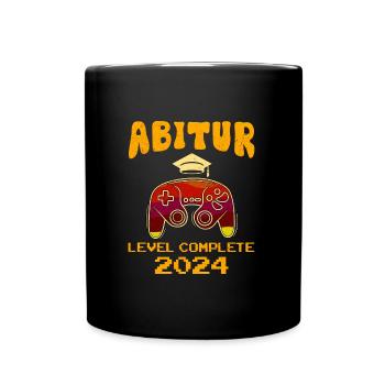 Abitur 2024 LEVEL COMPLETE Abiturienten Abschluss - Tasse einfarbig - Schwarz - Vorne