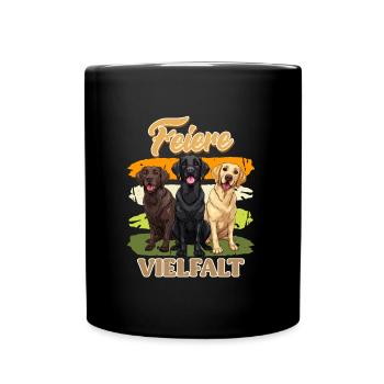 Labrador Retriever FEIERE VIELFALT Farbig Labrador - Tasse einfarbig - Schwarz - Vorne