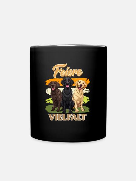 Labrador Retriever FEIERE VIELFALT Farbig Labrador - Tasse einfarbig - Schwarz