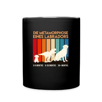 Labrador Hund METAMORPHOSE EINES LABRADORS - Tasse einfarbig - Schwarz - Vorne