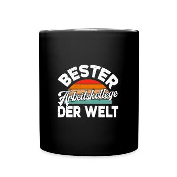 Bürokollege BESTER Arbeitskollege der Welt - Tasse einfarbig - Schwarz - Vorne