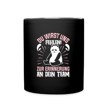 Abschied Kollege Du Wirst uns Fehlen Dein Team - Tasse einfarbig - Schwarz - Vorne