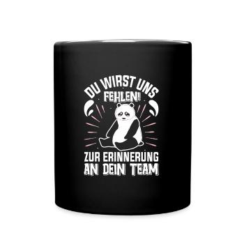 Abschied Kollege Du Wirst uns Fehlen Dein Team - Tasse einfarbig - Schwarz - Vorne