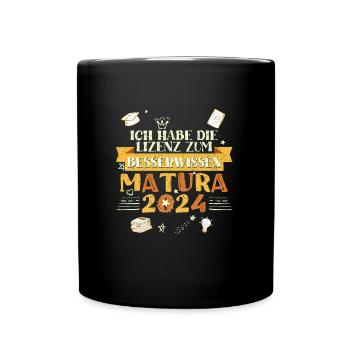 Maturantin Die Lizenz zum Besserwissen Matura - Tasse einfarbig - Schwarz - Vorne