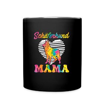 SCHÄFERHUND MAMA Deutscher Schäferhund Besitzerin - Tasse einfarbig - Schwarz - Vorne