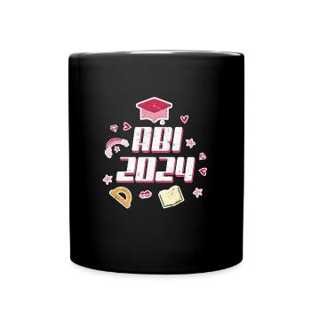 Abi 2024 Abitur Mädchen Abiturientin - Tasse einfarbig - Schwarz - Vorne