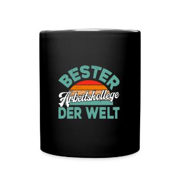 Bürokollege BESTER Arbeitskollege der Welt - Tasse einfarbig - Schwarz - Vorne
