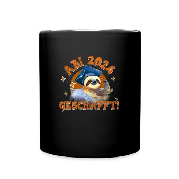 Abi 2024 Geschafft! Abiturienten Abschluss Lustig - Tasse einfarbig - Schwarz - Vorne