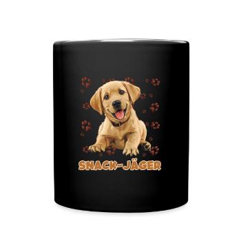 Labrador SNACK JÄGER Labrador Herrchen Lustiges - Tasse einfarbig - Schwarz - Vorne