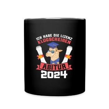 Abitur 2024 Habe die Lizenz zum Klugscheißen - Tasse einfarbig - Schwarz - Vorne