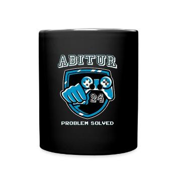 Abitur PROBLEM SOLVED Gamer Abiturienten Abi - Tasse einfarbig - Schwarz - Vorne
