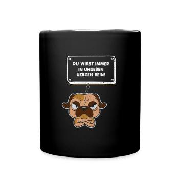 Abschied Wirst immer in unseren Herzen sein Hund - Tasse einfarbig - Schwarz - Vorne
