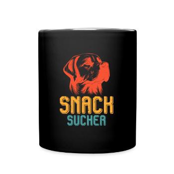 Labrador Fan SNACK SUCHER Lustiges Labrador - Tasse einfarbig - Schwarz - Vorne