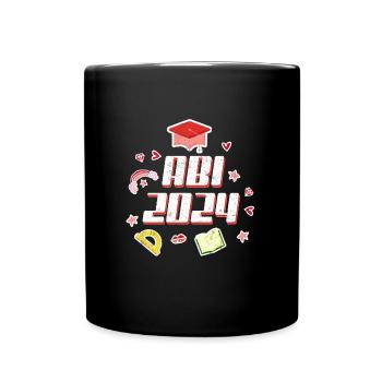 Abi 2024 Abitur Mädchen Abiturientin - Tasse einfarbig - Schwarz - Vorne