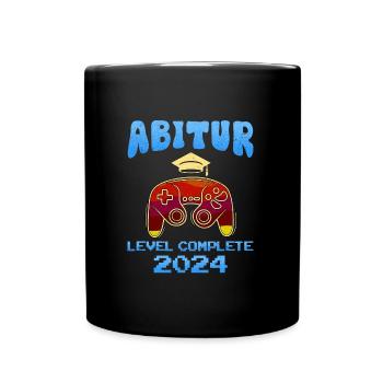 Abitur 2024 LEVEL COMPLETE Abiturienten Abschluss - Tasse einfarbig - Schwarz - Vorne