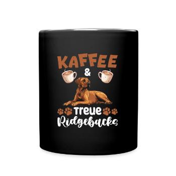 Ridgeback Besitzer KAFFEE UND TREUE RHODESIAN - Tasse einfarbig - Schwarz - Vorne