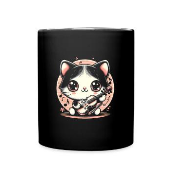 Violon chat - Mug uni - noir - Devant