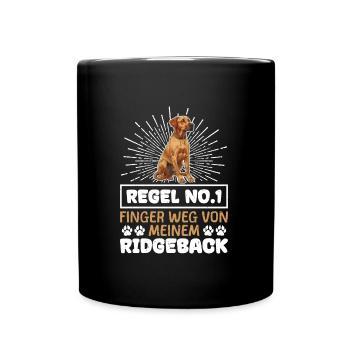 Ridgeback REGEL NO. 1 FINGER WEG VON MEINEM - Tasse einfarbig - Schwarz - Vorne