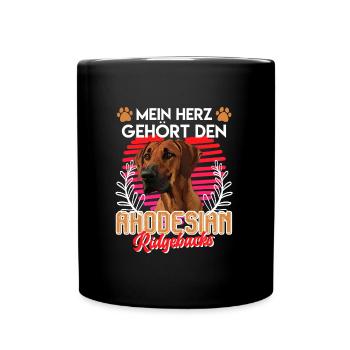 Ridgeback MEIN HERZ GEHÖRT DEN RHODESIAN RIDGEBACK - Tasse einfarbig - Schwarz - Vorne