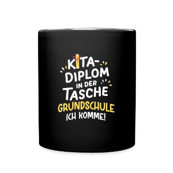 Kita Abgänger Erstklässler Schulkind Abschiedsgesc - Tasse einfarbig - Schwarz - Vorne