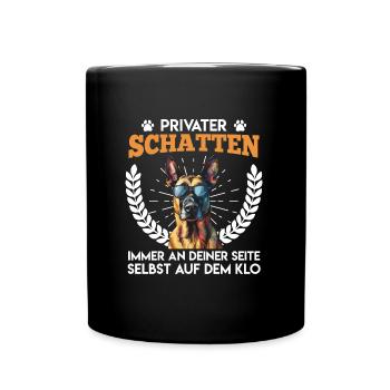 Malinois PRIVATER SCHATTEN SELBST AUF DEM KLO - Tasse einfarbig - Schwarz - Vorne