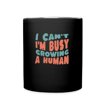 Ich kann nicht ich bin schwanger Schwangerschaft - Tasse einfarbig - Schwarz - Vorne
