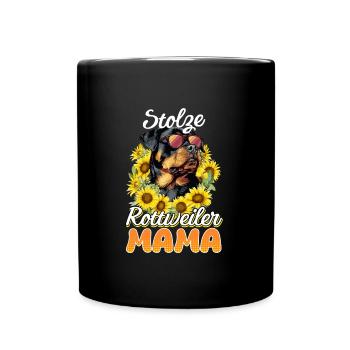 Rottie Frauen STOLZE ROTTWEILER MAMA Rottweiler - Tasse einfarbig - Schwarz - Vorne