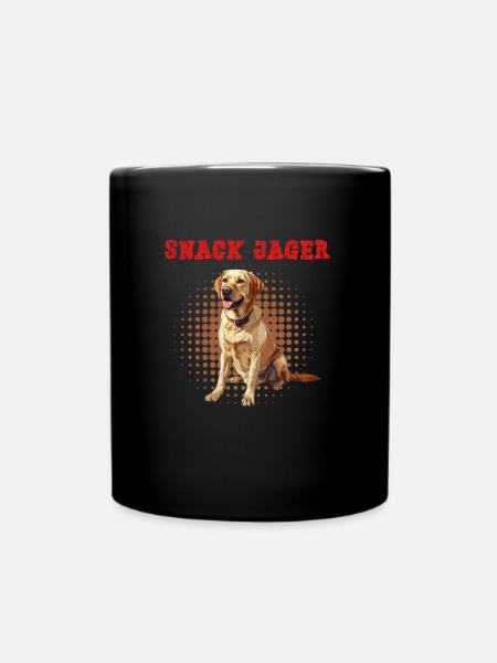 Labrador SNACK JÄGER Labrador Retriever Hund - Tasse einfarbig - Schwarz