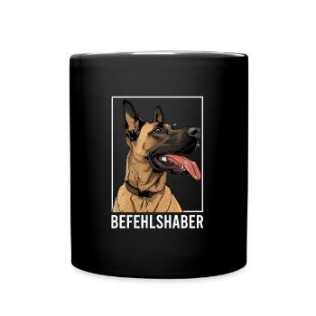 Belgischer Schäferhund MAJOR Malinois Hund - Tasse einfarbig - Schwarz - Vorne