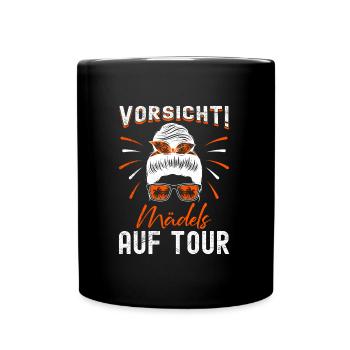 Urlauberin VORSICHT! Mädels auf Tour Frauen - Tasse einfarbig - Schwarz - Vorne