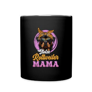 Rottie Frauen STOLZE ROTTWEILER MAMA Rottweiler - Tasse einfarbig - Schwarz - Vorne