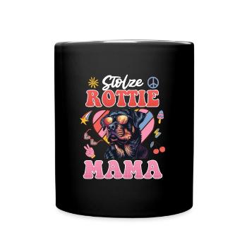 Rottie Frauen STOLZE ROTTWEILER MAMA Rottweiler - Tasse einfarbig - Schwarz - Vorne