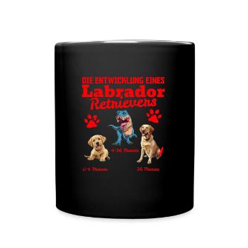 Hundebesitzer DIE EVOLUTION EINES LABRADOR - Tasse einfarbig - Schwarz - Vorne