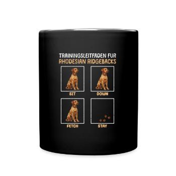 RHODESIAN RIDGEBACK TRAININGSLEITFADEN Lustiges - Tasse einfarbig - Schwarz - Vorne