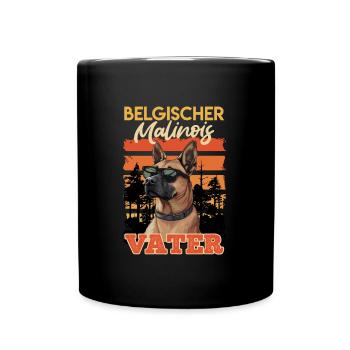 Belgischer Malinois Vater Belgischer Schäferhund - Tasse einfarbig - Schwarz - Vorne