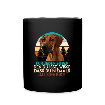 Rhodesian Ridgeback Lustig FÜR JEDEN BISSEN - Tasse einfarbig - Schwarz - Vorne