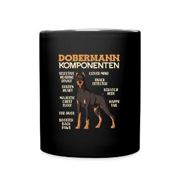 DOBERMANN KOMPONENTEN Anatomie Doberman - Tasse einfarbig - Schwarz - Vorne