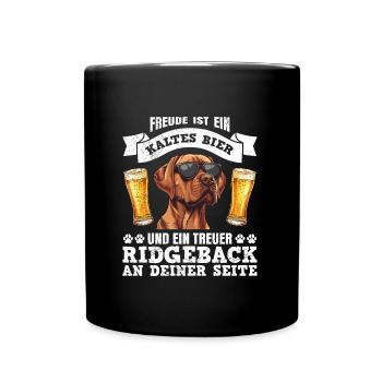 Ridgeback FREUDE IST EIN KALTES BIER UND EIN - Tasse einfarbig - Schwarz - Vorne