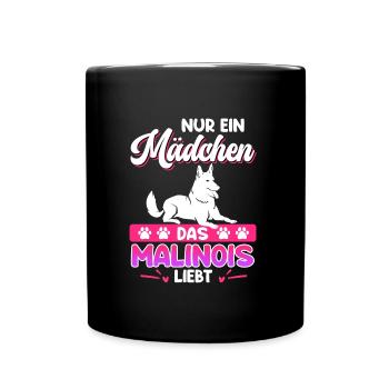 Malinois EIN MÄDCHEN DAS BELGISCHE SCHÄFERHUNDE - Tasse einfarbig - Schwarz - Vorne
