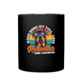 Rottweiler JEDER HUND IST TOLL ABER ROTTWEILER - Tasse einfarbig - Schwarz - Vorne